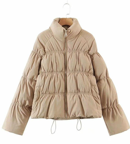 Women Parkas Solid Standard Collar Zipper Jacket Winter